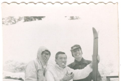 Three men skiing (ddr-densho-430-59)