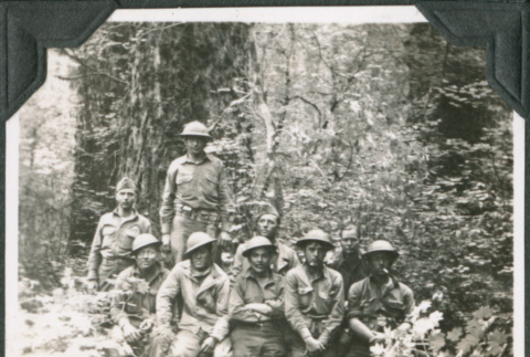 Group of men posing in forest (ddr-ajah-2-233)