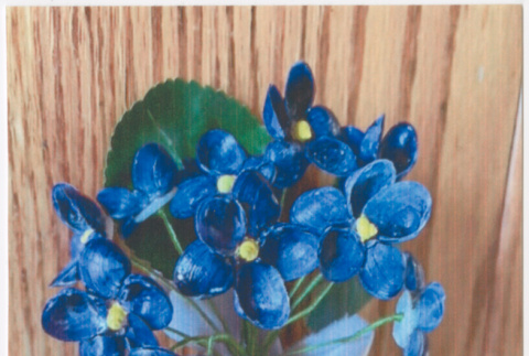 Bouquet of violets made from shells (ddr-densho-539-152)