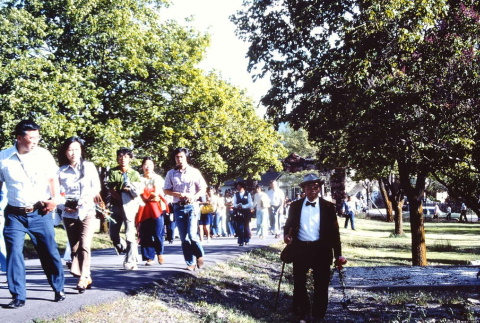 Pilgrims at Linkville Cemetery (ddr-densho-294-8)
