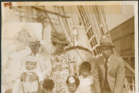 Family photo on the deck of a ship (ddr-densho-483-550)