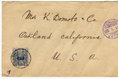 envelope to K. Domoto (ddr-densho-356-193)