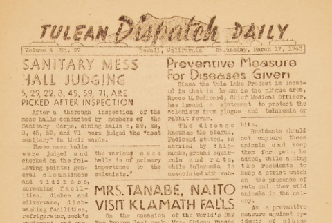 Tulean Dispatch Vol. 4 No. 97 (March 17, 1943) (ddr-densho-65-179)