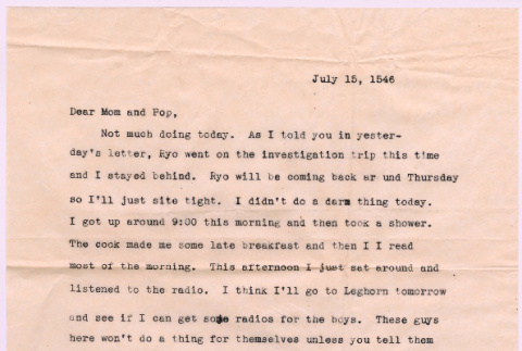 Letter from Tadashi Ishida to Mr. & Mrs. Y Ishida (ddr-densho-535-378)