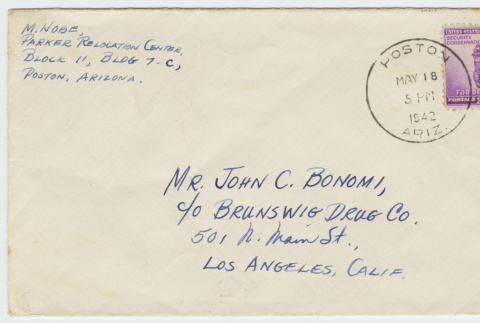 Envelope addressed to John Bonomi (ddr-janm-21-68)