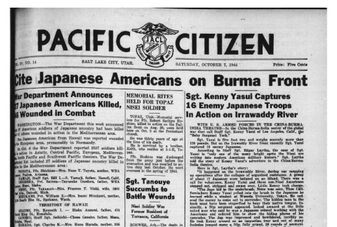 The Pacific Citizen, Vol. 19 No. 14 (October 7, 1944) (ddr-pc-16-41)
