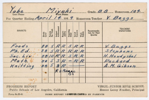 Report Card (ddr-ohs-1-34)
