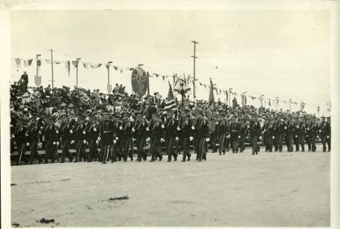 Soldiers marching in parade (ddr-densho-35-253)