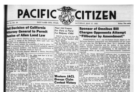 The Pacific Citizen, Vol. 34 No. 20 (May 17, 1952) (ddr-pc-24-20)