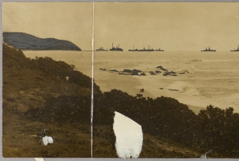 Navy ships near a coastline (ddr-njpa-13-411)