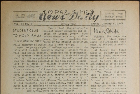 Topaz Times Vol. II No. 6 (January 8, 1943) (ddr-densho-142-67)