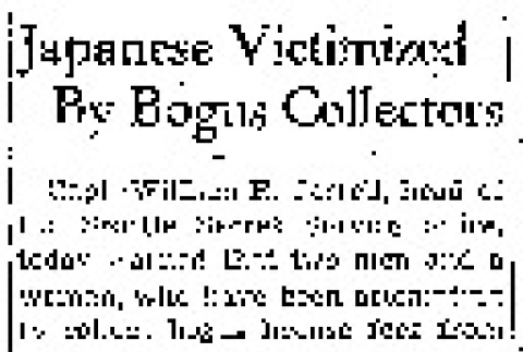 Japanese Victimized by Bogus Collectors (December 18, 1941) (ddr-densho-56-556)