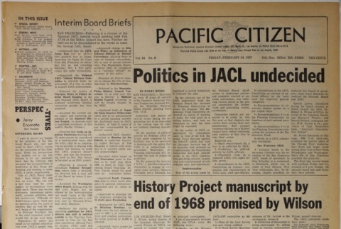 Pacific Citizen, Vol. 64, No. 8 (February 24, 1967) (ddr-pc-39-8)
