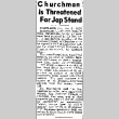 Churchman Is Threatened For Jap Stand (December 4, 1944) (ddr-densho-56-1078)