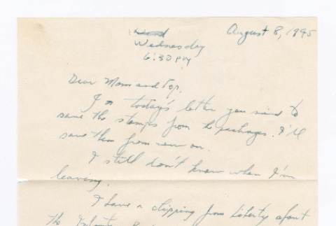 Letter from Tadashi Ishida to Mr. & Mrs. Y Ishida (ddr-densho-535-234)