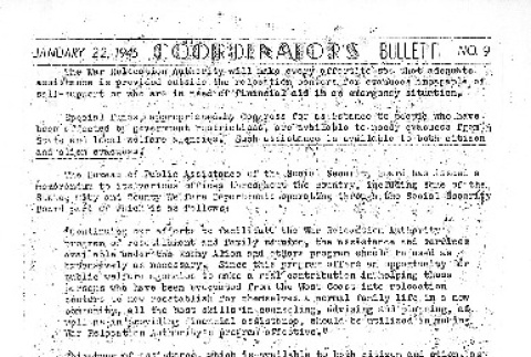 Heart Mountain Coordinator's Bulletin No. 9 (January 22, 1945) (ddr-densho-97-554)