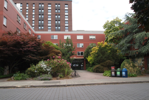 Xavier Hall courtyard, Seattle University (ddr-densho-354-2736)