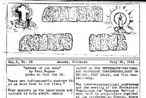Granada Christian Church News Vol. I No. 22 (July 25, 1943) (ddr-densho-147-312)