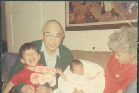 Chester and Agnes Sakura with grandsons Danny and Peter (ddr-densho-523-483)