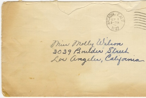 Letter (with envelope) to Molly Wilson from June Yoshigai (August 31, 1942) (ddr-janm-1-86)