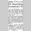 Japan Choosy on Repatriating Internees in U.S. (May 29, 1944) (ddr-densho-56-1048)