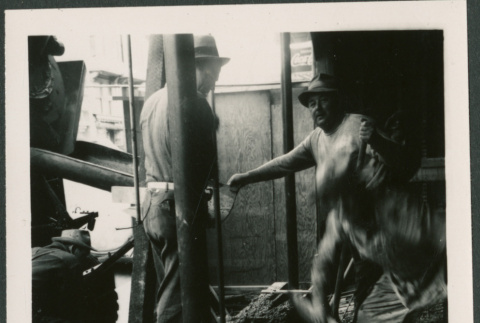 Three men finishing concrete (ddr-densho-426-2279)
