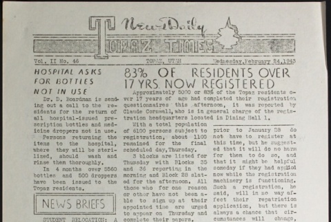 Topaz Times Vol. II No. 46 (February 24, 1943) (ddr-densho-142-109)