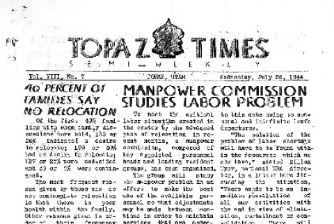 Topaz Times Vol. VIII No. 7 (July 25, 1944) (ddr-densho-142-327)