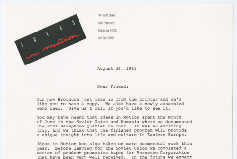 Letter to Loni Ding from Ideas in Motion (ddr-densho-1007-1873)