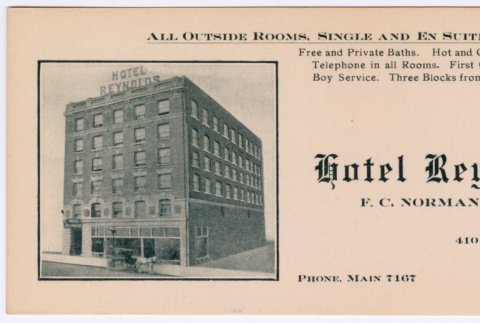 Hotel Reynolds flyer (ddr-densho-483-62)