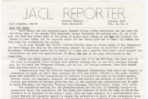 Seattle Chapter, JACL Reporter, Vol. IX, No. 1, January 1972 (ddr-sjacl-1-138)
