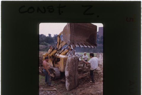 Men working on rock garden construction (ddr-densho-377-906)