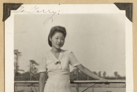 Margaret in a garden (ddr-densho-542-393)