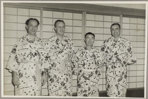 Hideichi Fukunaga standing with three other men (ddr-njpa-5-852)