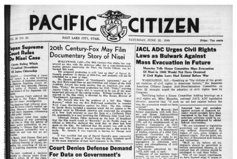 The Pacific Citizen, Vol. 28 No. 25 (June 25, 1949) (ddr-pc-21-25)