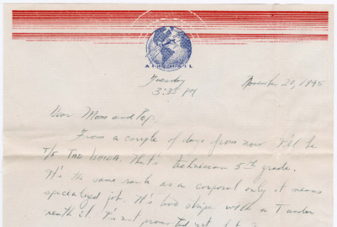 Letter from Tadashi Ishida to Mr. & Mrs. Y Ishida (ddr-densho-535-294)