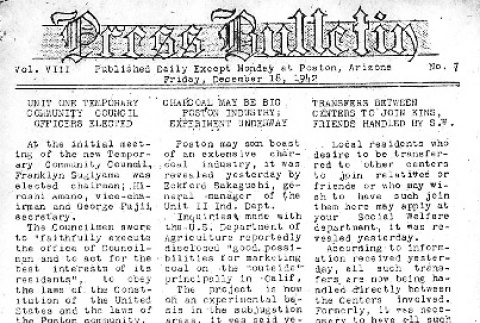 Poston Press Bulletin Vol. VIII No. 7 (December 18, 1942) (ddr-densho-145-184)