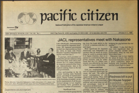 Pacific Citizen, Vol. 100 No. 1 (January 4-11, 1985) (ddr-pc-57-1)