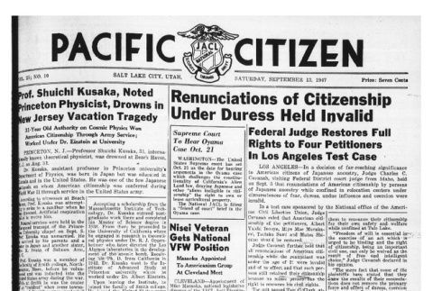 The Pacific Citizen, Vol. 25 No. 10 (September 13, 1947) (ddr-pc-19-37)
