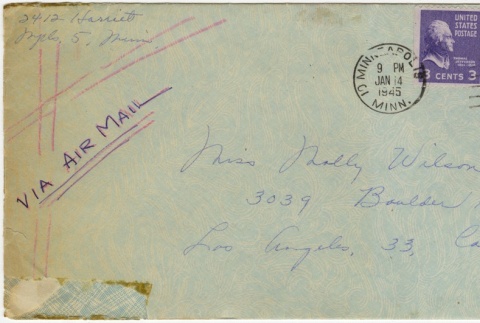 Letter (with envelope) to Molly Wilson from Mary Murakami (January 14, 1945) (ddr-janm-1-40)