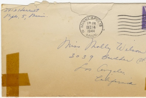 Letter (with envelope) to Molly Wilson from Mary Murakami (December 13, 1944) (ddr-janm-1-38)