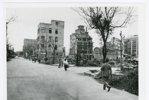 Tokyo street on morning of Japanese surrender (ddr-densho-1007-89)