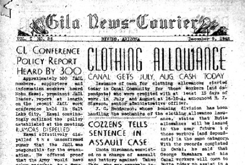 Gila News-Courier Vol. I No. 26 (December 9, 1942) (ddr-densho-141-26)