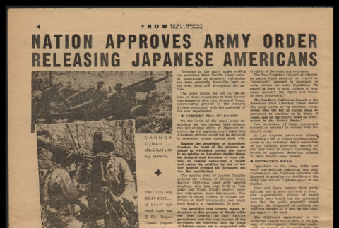 Nation approves army order releasing Japanese Americans (ddr-csujad-55-2519)