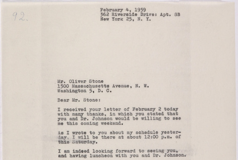 Letter from Lawrence Miwa to Oliver Ellis Stone concerning claim for James Seigo Maw's confiscated property (ddr-densho-437-276)