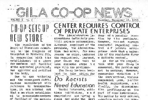 Gila Co-op News, Vol. I No. 6 (November 16, 1943) (ddr-densho-141-189)