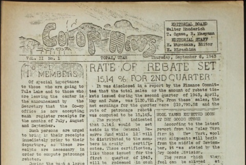Co-Op News, Vol II. No. 1 (September 2, 1943) (ddr-densho-288-12)
