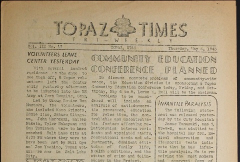 Topaz Times Vol. III No. 17 (May 6, 1943) (ddr-densho-142-155)