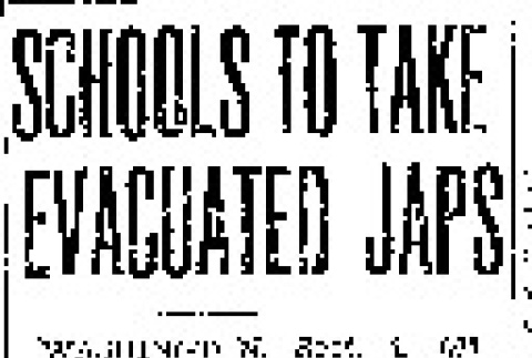 Schools to Take Evacuated Japs (September 4, 1942) (ddr-densho-56-844)
