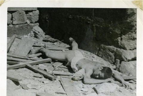 Japanese soldier shot in an escape attempt (ddr-densho-179-161)